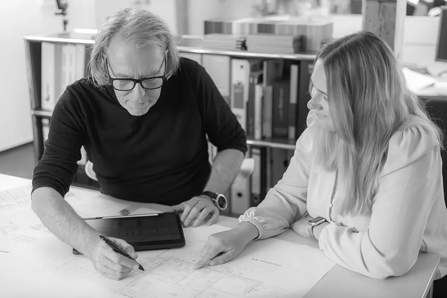 Beratung von einem Grundriss